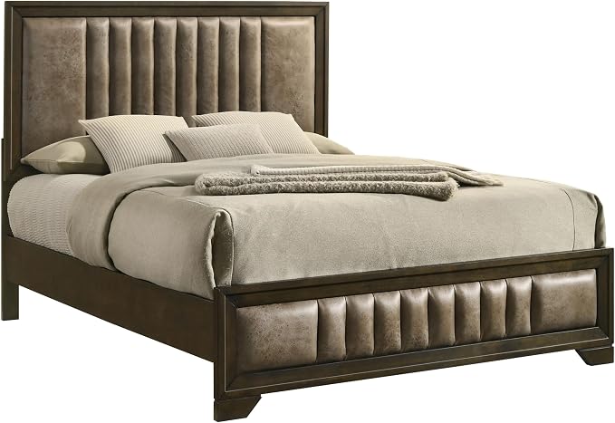 Kings Brand Furniture 6-Piece Modern & Premium Bedroom Set in Walnut Wood Finish - Image 3