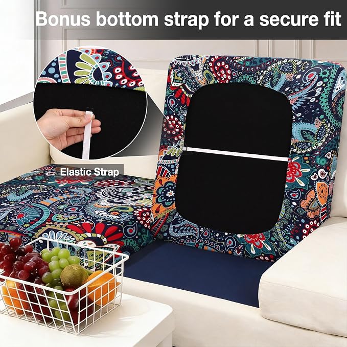 hyha 4Pcs Patio Cushion Covers, Stretch Outdoor Couch Cushion Covers Replacement - Image 4