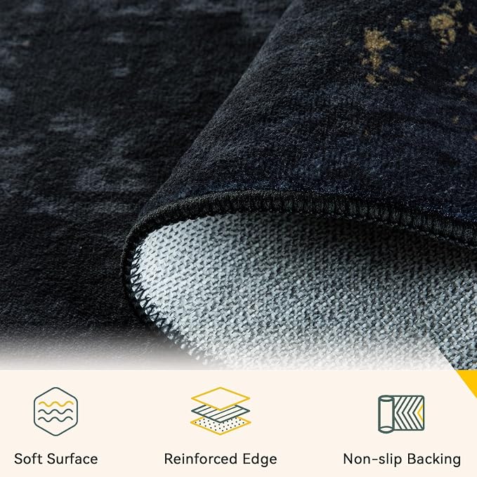 Washable Area Rugs 8'x10' Non-Slip Modern Abstract Soft - Image 4