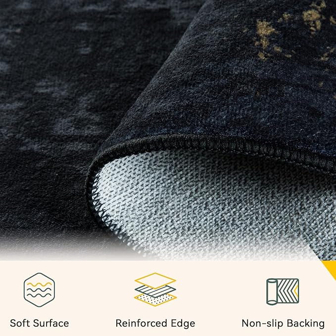 Washable Area Rugs 6'x9' Non-Slip Modern Abstract Soft - Image 4
