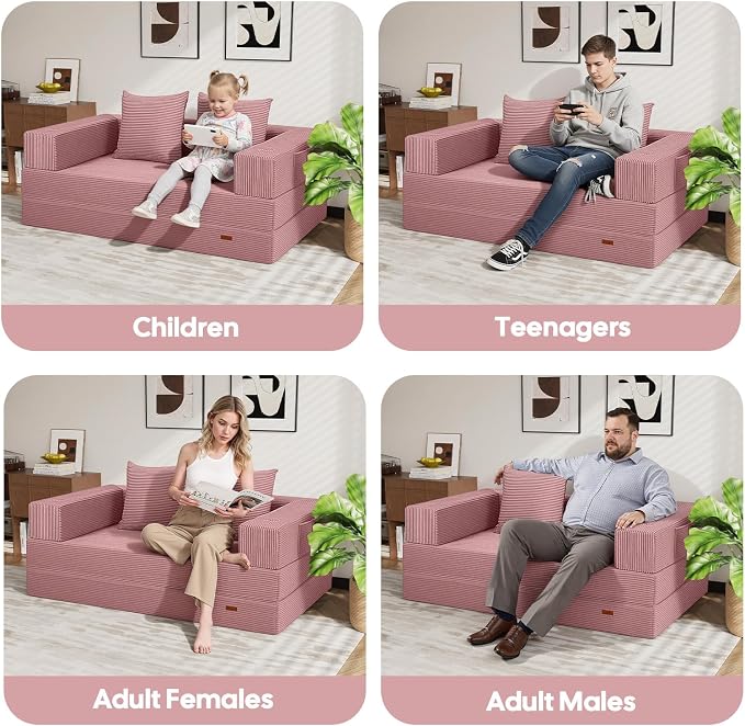 COMAX Futon Sofa Bed, 4‑in‑1 Convertible Sofa Bed, Folding Boneless Couches - Image 8