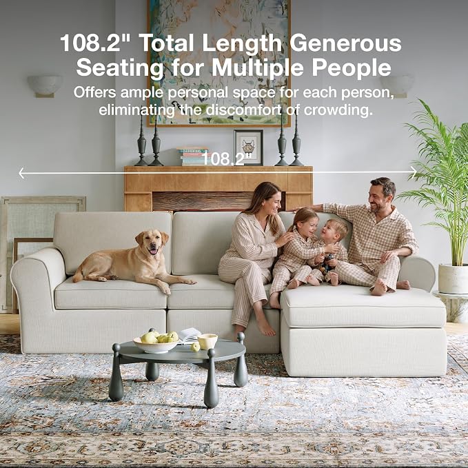 Novilla 138" Modular Sectional Sofa, Modular Sectional Couches - Image 14