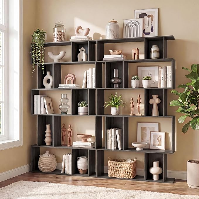 Giantex 5-Tier Bookshelf, 10-Cube Geometric Book Case - Image 8