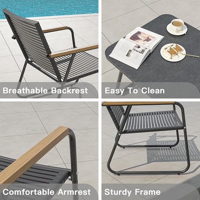 4-Piece Patio Furniture Set, Compact Outdoor Conversation Set - Image 6