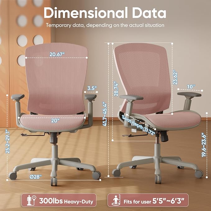 ELABEST Mesh Office Chair, Ergonomic Computer Desk Chair, Sturdy Task Chair- - Image 2