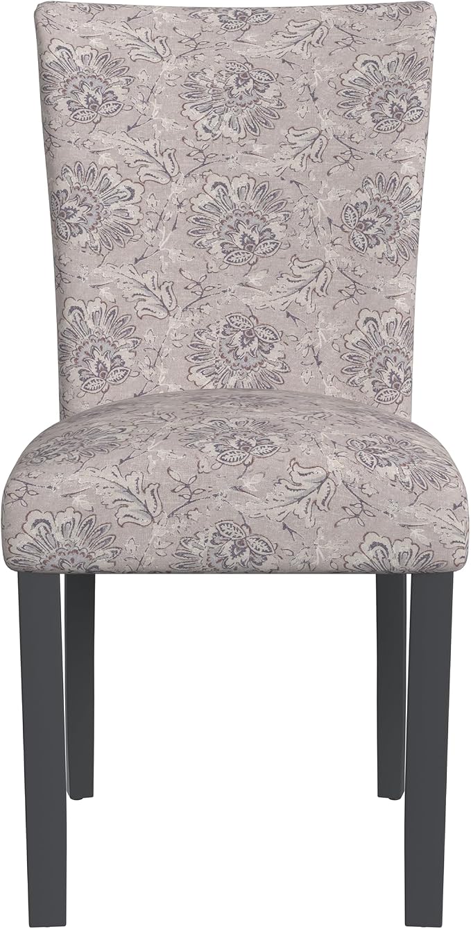 HomePop Classic Parsons Dining Chair -Gray Linen Artistic Floral Print - Image 5