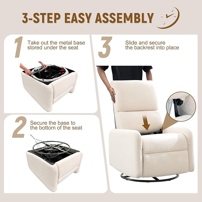 Korser 360° Rocking Chair, Nursery Rocker Chair - Image 6