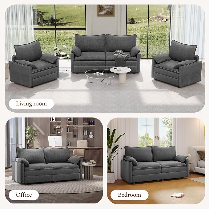 Vesgantti 74" Loveseat Sofa for Living Room, Comfy Cloud Couch Deep Seat - Image 7