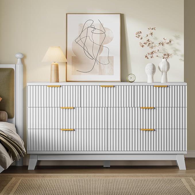 BORNOON Fluted 7 Drawer Dresser, 47.2" Wide Modern Boho Chest of Drawers - Image 4