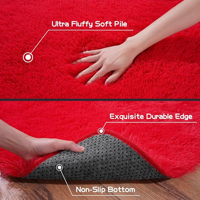 Pionblank 9x12 Area Rug for Living Room, Shag Large Rug for Bedroom, Soft Furry - Image 6