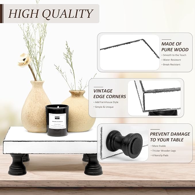 EOSAHR Decorative Wooden Riser for Display : Farmhouse Pedestal Stand for Retro - Image 5