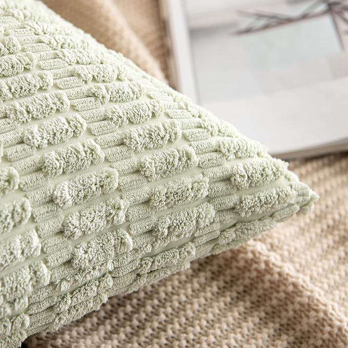 MIULEE Pack of 2 Spring Corduroy Decorative Throw Pillow Covers 16x16 Inch Soft - Image 3