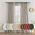 MIULEE Burlywood Birch Linen Curtains 96 Inches Long 2 Panels by MIULEE