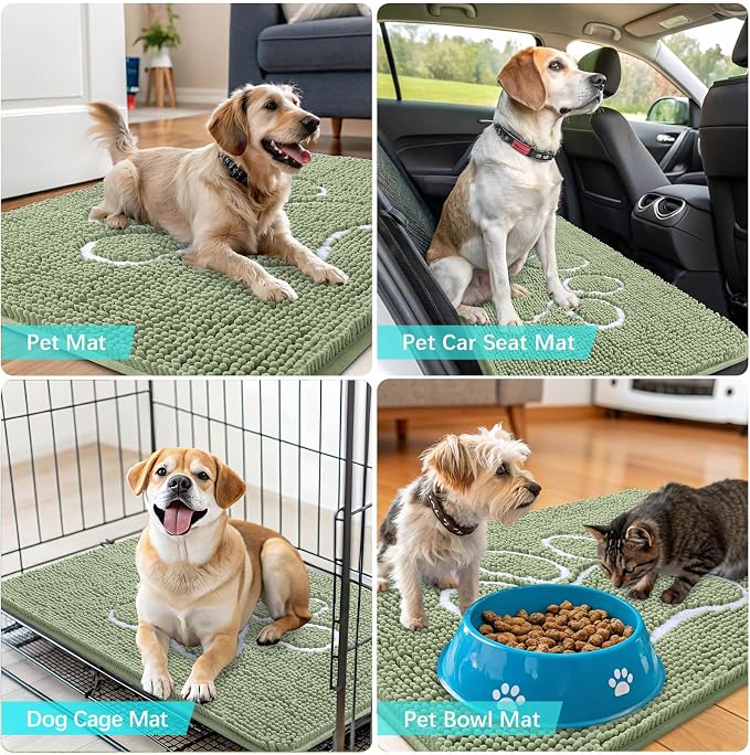 OLANLY Dog Door Mat for Muddy Paws 70x24, Paw Print Design, Absorbs Moisture - Image 7