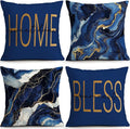 OBSEDE Blue Marble with Faith Quotes Decorative Throw Pillow Covers 18 × 18 in by OBSEDE