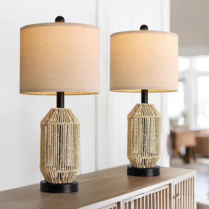 OYEARS 21" Boho Table Lamps Set of 2 - Image 9