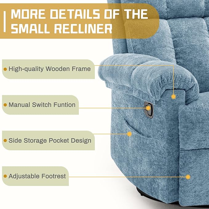 Korser Recliner Chair, Swivel Rocker Recliner Chair - Image 6