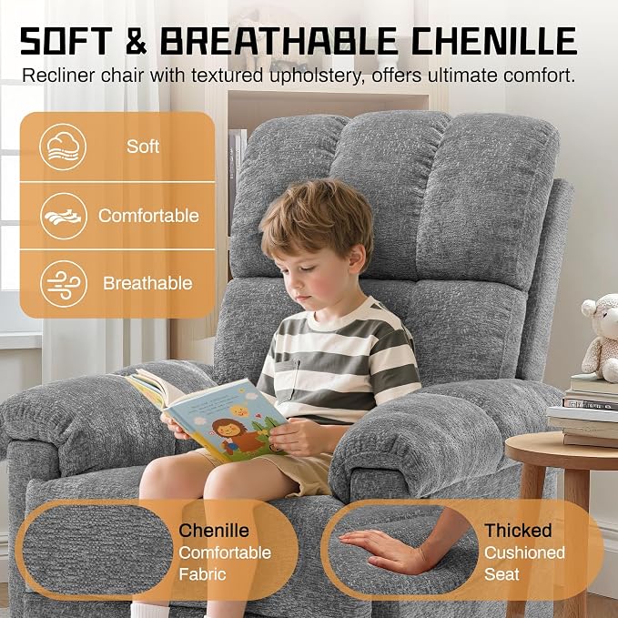 Korser Recliner Chair, Swivel Rocker Recliner Chair - Image 7