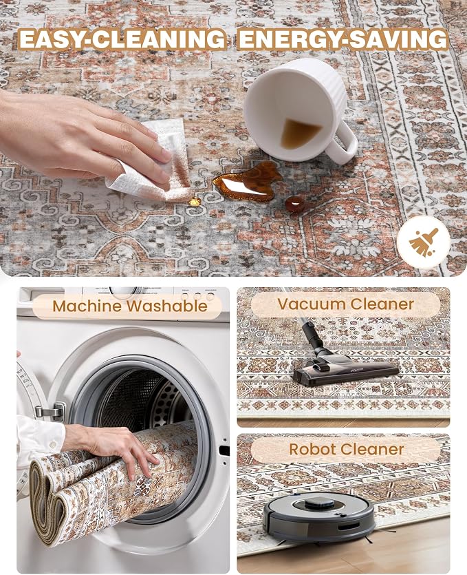 Area Rugs 5x7, Ultra-Thin Washable Rugs - Image 8