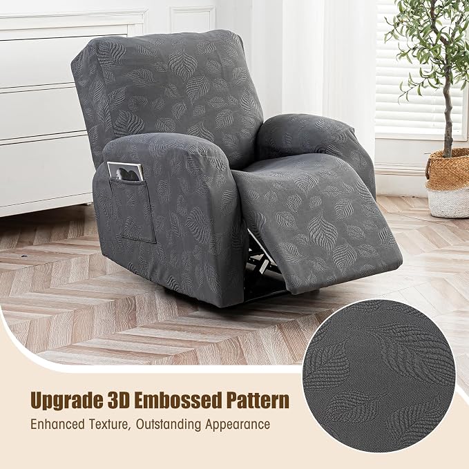 Gennia Recliner Chair Covers 3 Pieces Extra, Waterproof Jacquard Reclining - Image 2