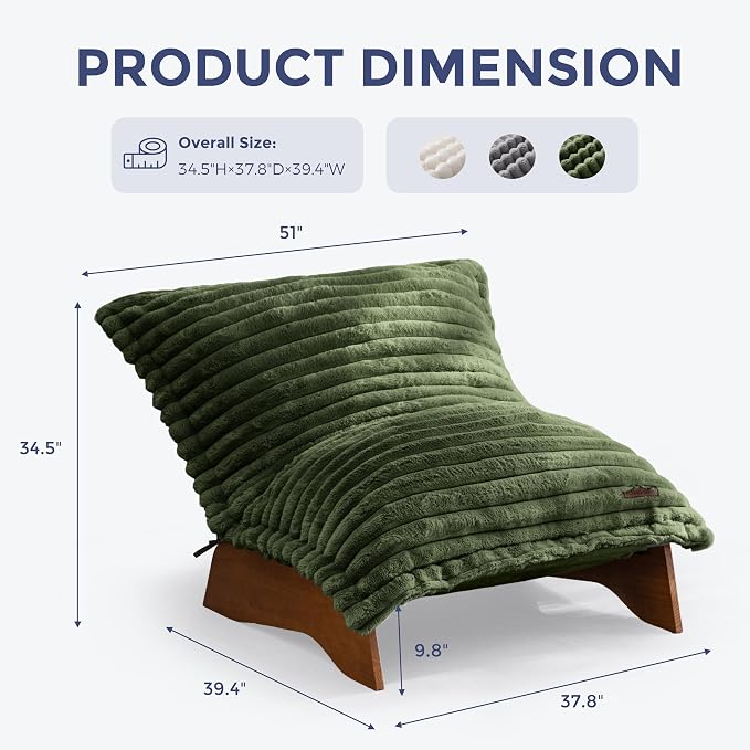 MAXYOYO Adjustable Living Room Chair, Convertible Bean Bag Chair & Recliner - Image 2