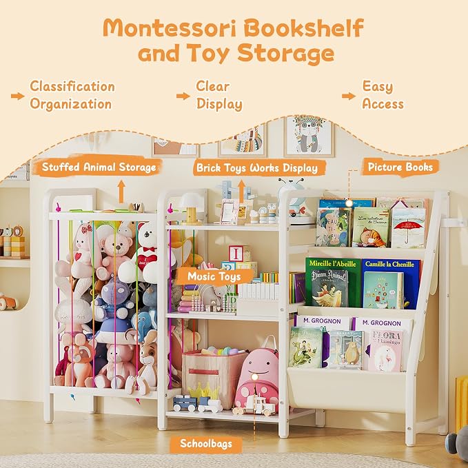 B1 Kids Bookshelf and Toy Storage, 3-Tier Book Shelf - Image 7