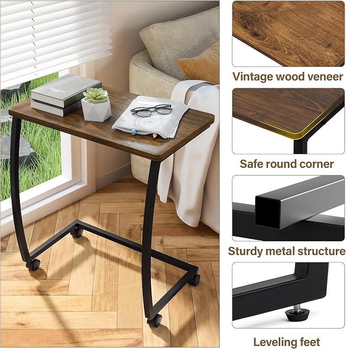 SRIWATANA Side Table, C-Shaped End Table - Image 6