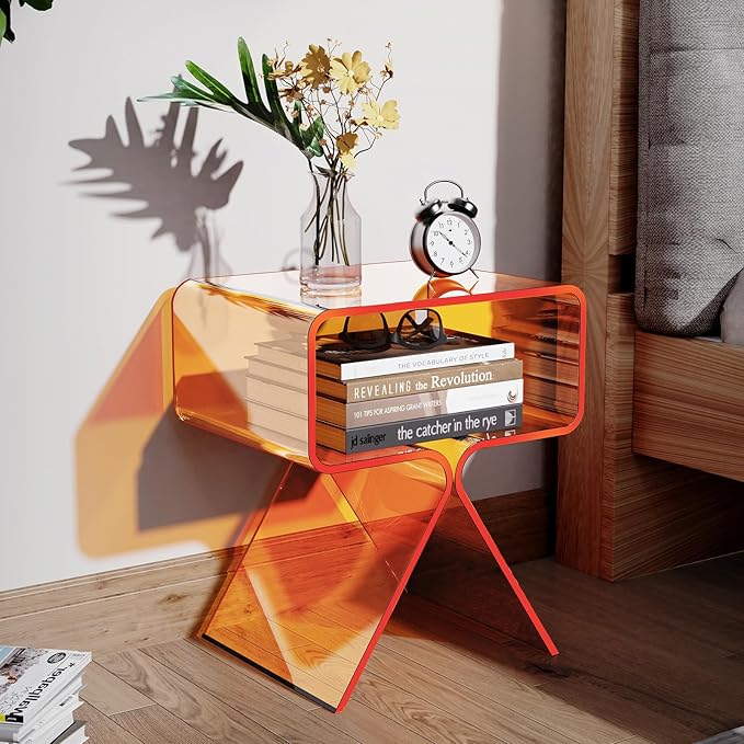 Acrylic Nightstand Side Table Modern Design Clear Home Decor Display End Table - Image 2