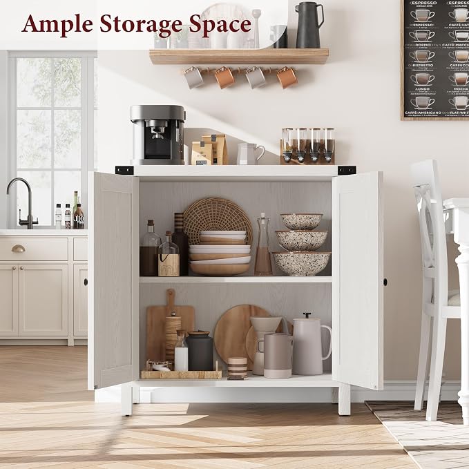 GarveeHome Small Storage Cabinet, Farmhouse Sideboard Buffet Cabinet - Image 5