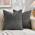 Fancy Homi 2 Packs Dark Gray Decorative Throw Pillow Covers 20x20 Inch by Fancy+Homi