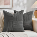 Fancy Homi 2 Packs Dark Gray Euro Decorative Throw Pillow Covers 26x26 Inch by Fancy+Homi