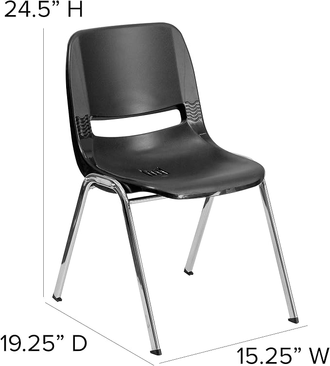 Flash Furniture HERCULES Series 440 lb. Capacity Kid's Black Ergonomic Shell - Image 2