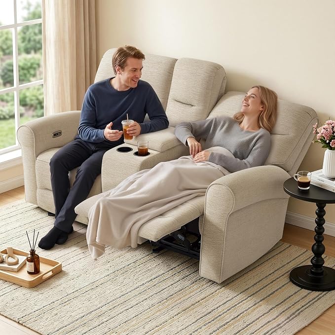 MCombo 78.3" Wall Hugger Power Loveseat Recliner Sofa - Image 2