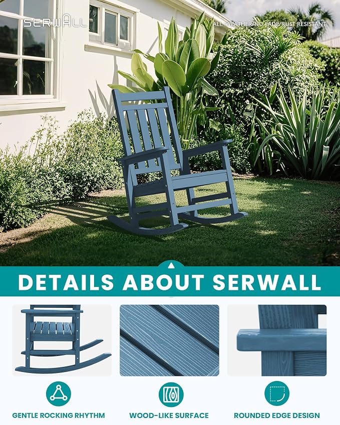 SERWALL Oversized Rocking Chair, Outdoor Rocking Chair - Image 4