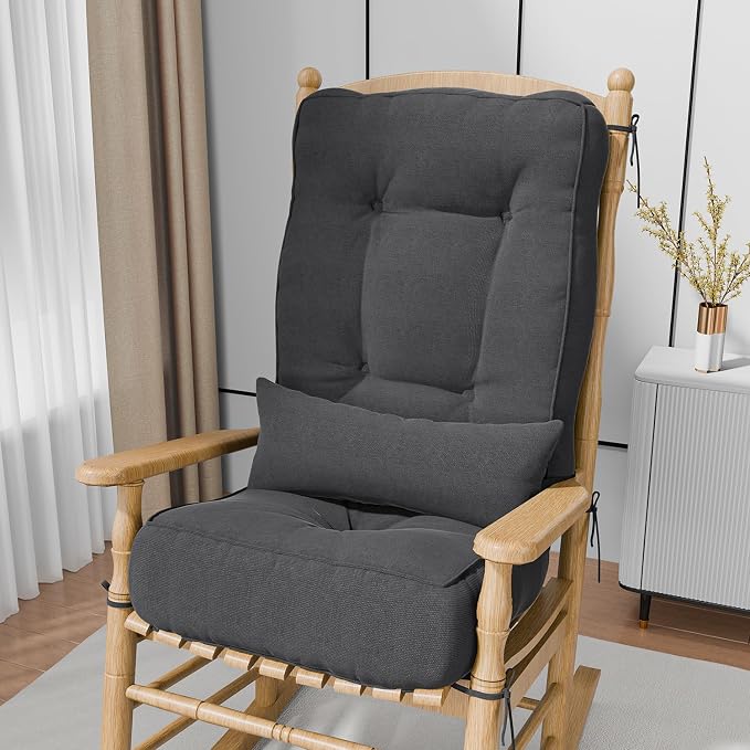 Rocking Chair Cushions with Pillow, Waterproof and Fade-Resistant Thicken by Aofeite
