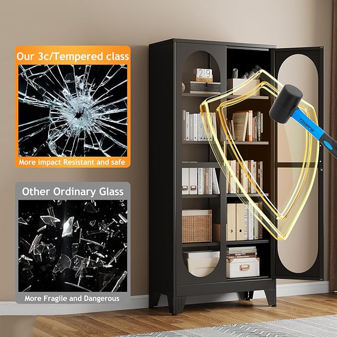 PAOFIN 71" H Locking Display Cabinet - Image 6