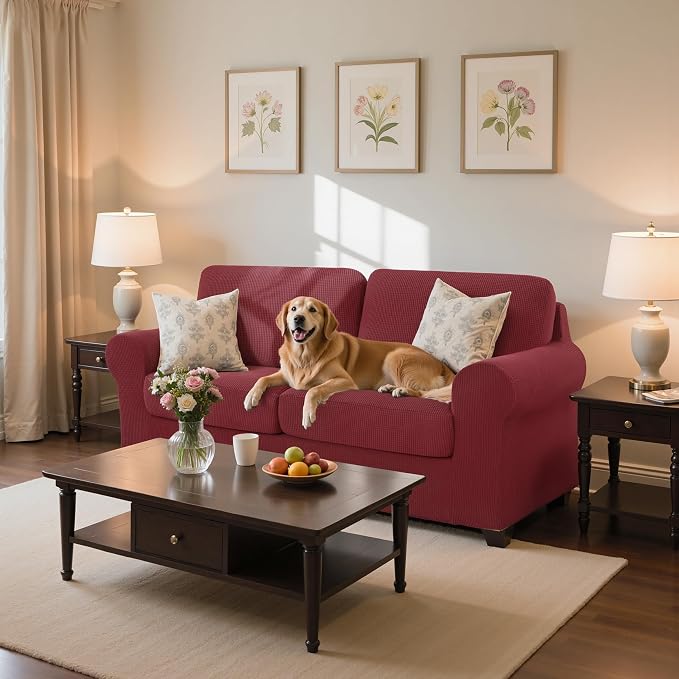 SUBRTEX 3 Pieces Stretch Sofa Slipcover Sets Couch Cover Sets Backrest Cushion - Image 8