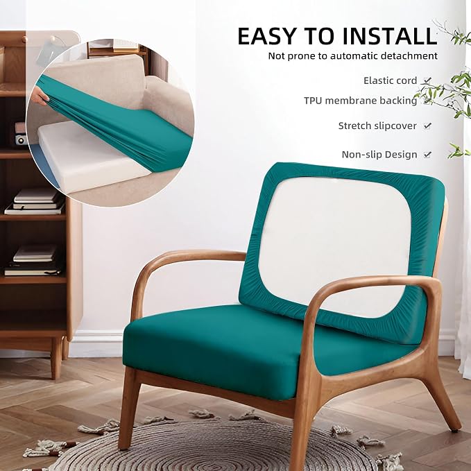 14Pcs Outdoor Cushion Covers, Patio Cushion Covers, Stretch Elastic Slipcovers - Image 5