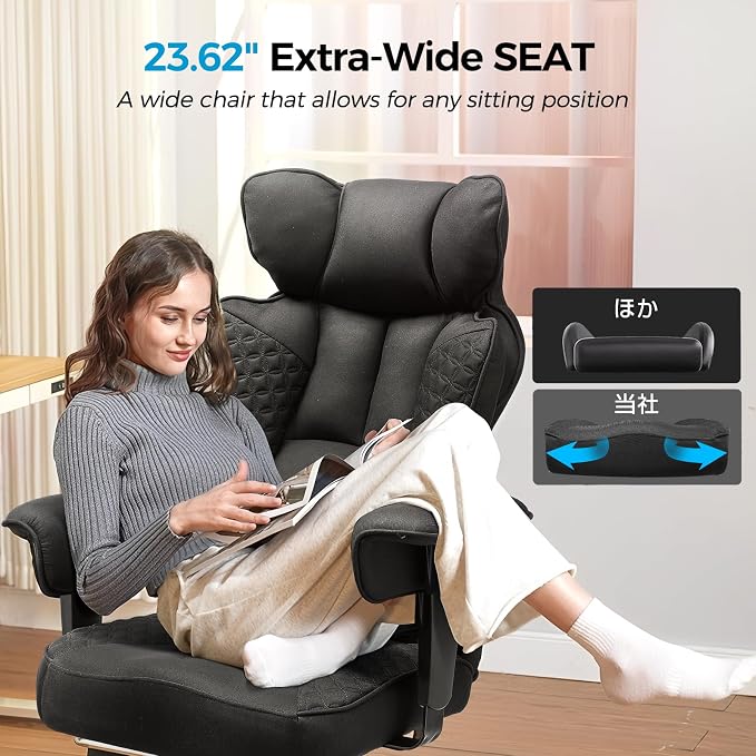 COMHOMA Big and Tall Office Chair Heavy Duty Wide Ergonomic Fabric Deluxe - Image 6