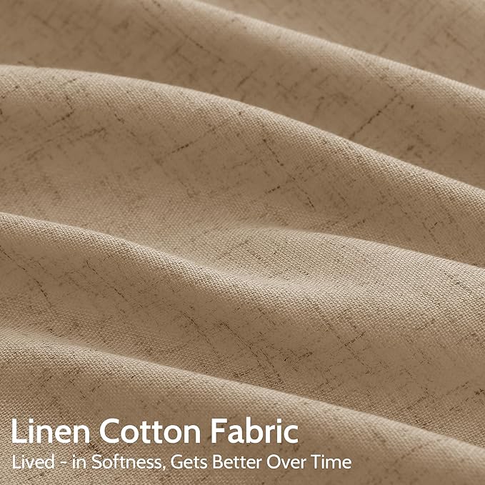 Sand Beige Linen Curtains for Living Room 105 Inches Long Simple Modern Light - Image 4