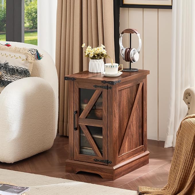 Joaxswe Narrow Night Stand for Small Spaces, Farmhouse Side End Table - Image 4