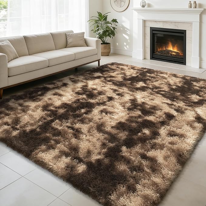 Shag Area Rug for Bedroom 4x6, Fluffy Area Rugs for Living Room, Soft Fuzzy Rug by yulidayang