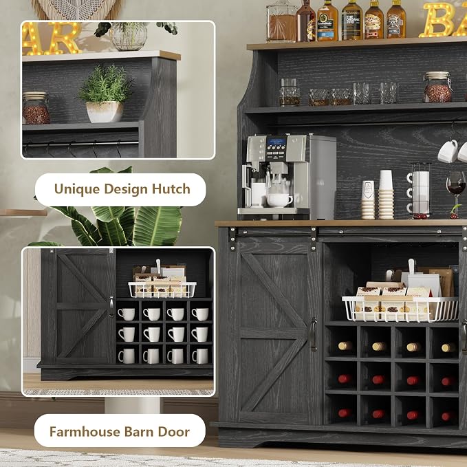 55 Inch Farmhouse Coffee Bar Cabinet - Image 6