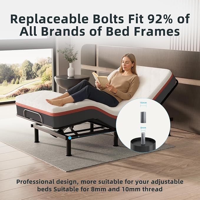 Adjustable 8-12 inch Bed Legs Metal Replacement Heavy Duty Leg M8 M10 Thread - Image 3