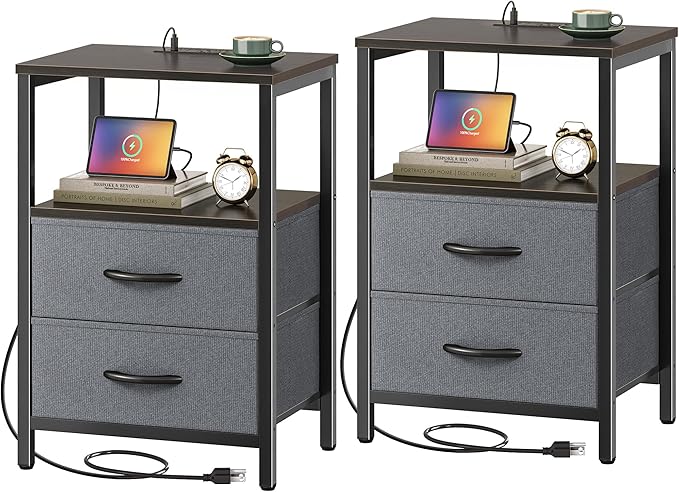 Huuger Nightstands Set of 2, End Tables by Huuger