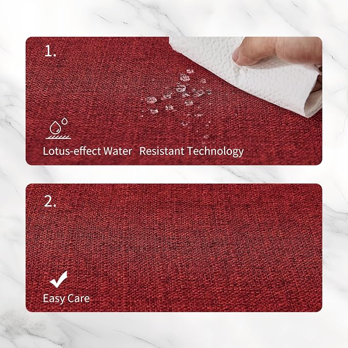 BALCONY & FALCON Placemats Set of 4 Faux Linen Cloth Place Mats Washable - Image 3