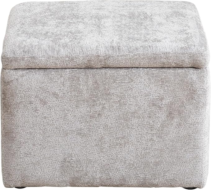 Large Storage Ottoman, Chenille Ottoman Foot Stools, Ottoman Footstool - Image 8