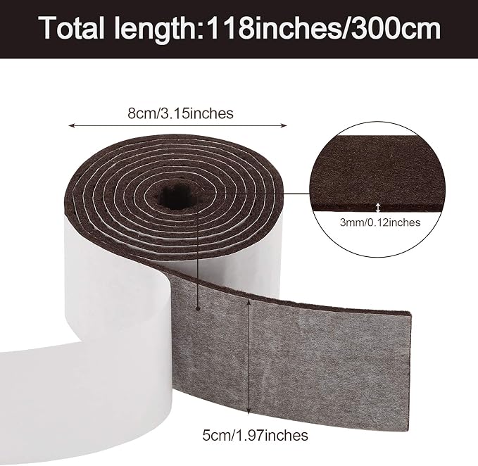 Shappy 2 Packs 120 x 2 x 0.12 Inch Felt Strips - Image 3