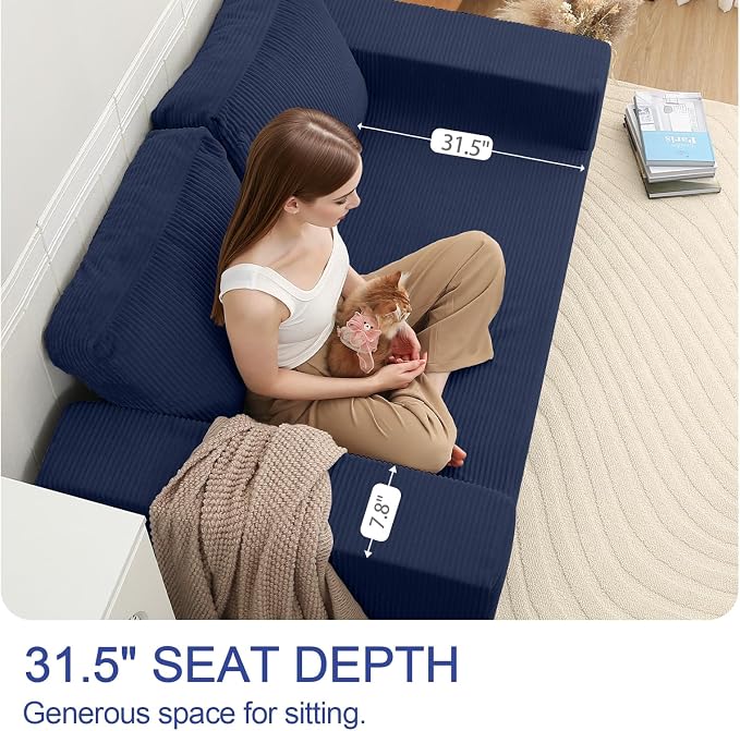 COMAX Convertible Sofa Bed Queen, Folding Fold Out Couch Bed, Floor Futon Couch - Image 7