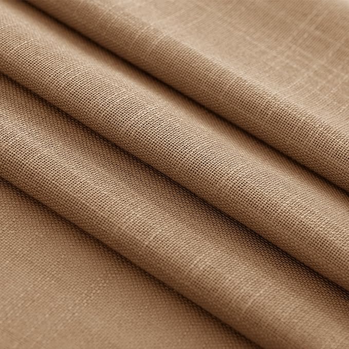 Brown Curtains for Living Room Back Tab Modern Farmhouse Semi Sheer Curtains 96 - Image 5